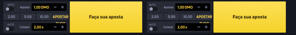 Barra inferior do JetX